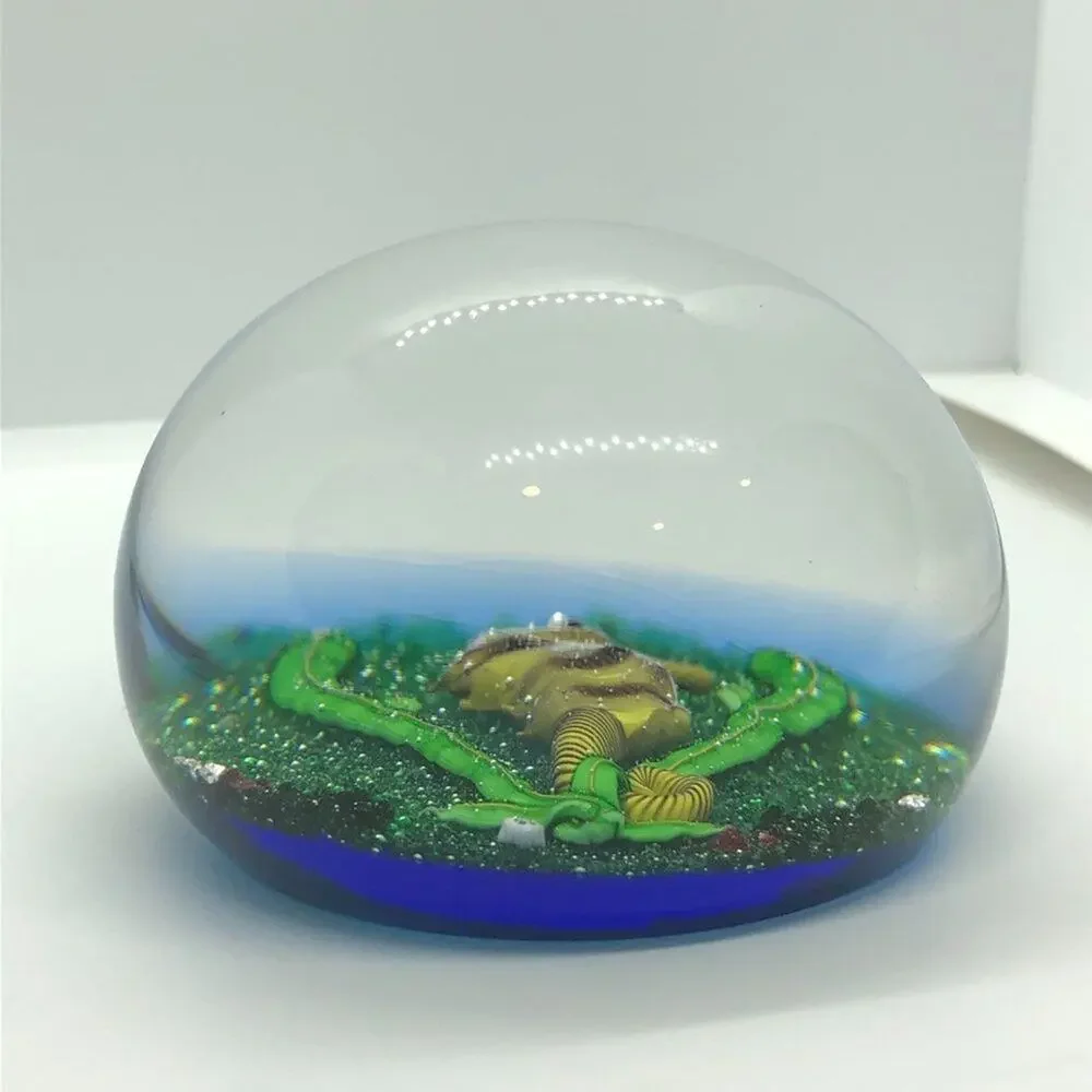 MINT Baccarat Paperweight Large 1975 Blue Seahorse Glass Crystal